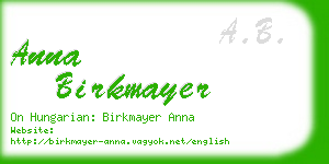 anna birkmayer business card